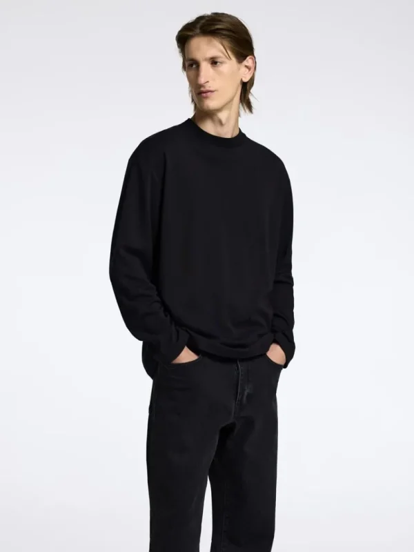 T-shirts>SELECTED 100% BOMULD TOP MED LANGE ÆRMER Black