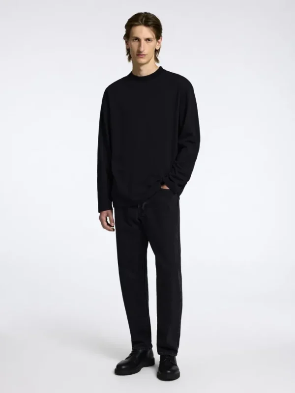 T-shirts>SELECTED 100% BOMULD TOP MED LANGE ÆRMER Black