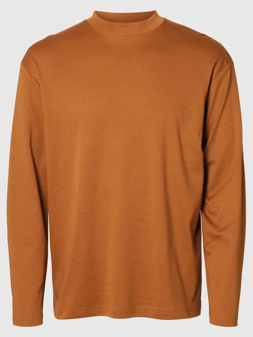 bomuld_top_med_lange_rme_5-2.webp T-shirts>SELECTED 100% BOMULD TOP MED LANGE ÆRMER Orange
