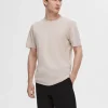 T-shirts>SELECTED BOMULDSSLUB T-SHIRT Beige