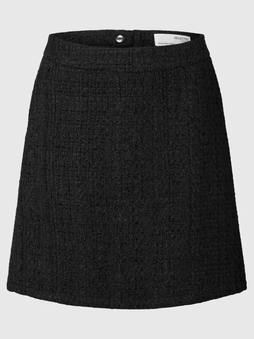 boucle_mininederdel_0-1.webp Nederdele>SELECTED BOUCLE MININEDERDEL Black