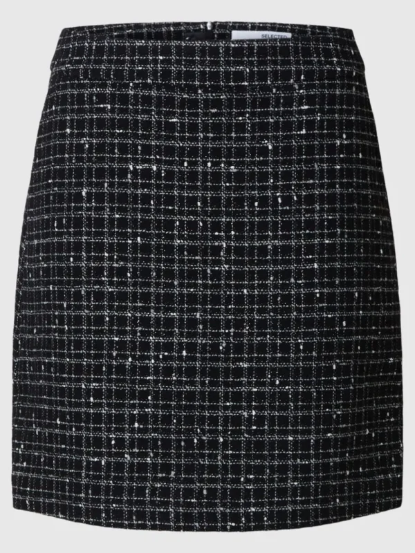 Nederdele>SELECTED BOUCLE MININEDERDEL Black