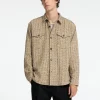 Overtøj | Skjorter>SELECTED BOXY FIT BOUCLE OVERSHIRT Brown