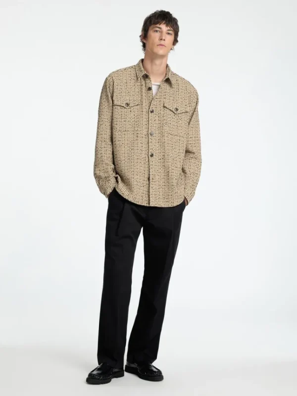 Overtøj | Skjorter>SELECTED BOXY FIT BOUCLE OVERSHIRT Brown