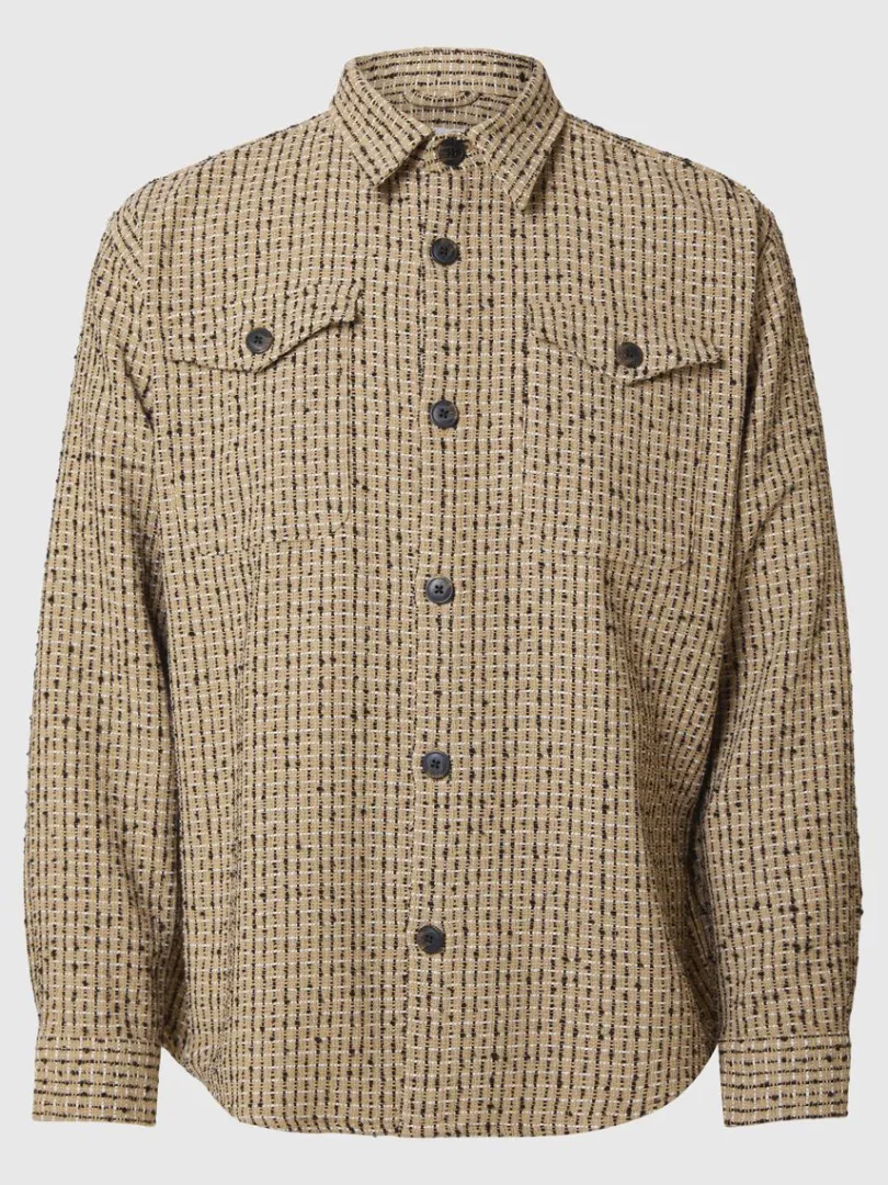 boxy_fit_boucle_overshirt_4.webp Overtøj | Skjorter>SELECTED BOXY FIT BOUCLE OVERSHIRT Brown