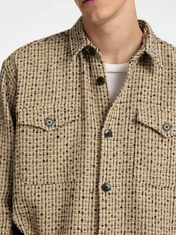 Overtøj | Skjorter>SELECTED BOXY FIT BOUCLE OVERSHIRT Brown