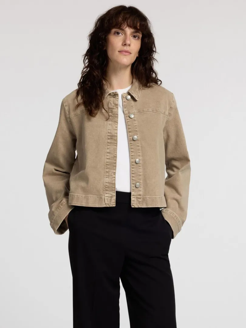boxy_fit_denimjakke_0.webp Overtøj>SELECTED BOXY FIT DENIMJAKKE Beige