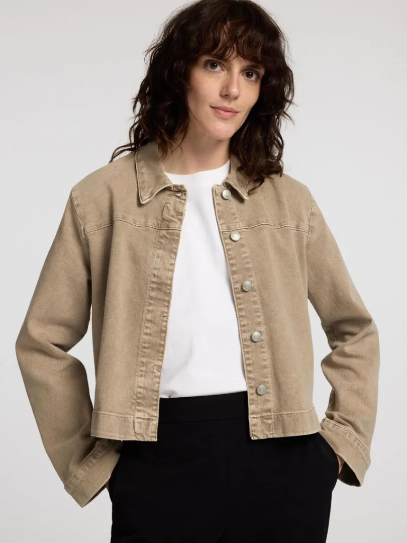 boxy_fit_denimjakke_2.webp Overtøj>SELECTED BOXY FIT DENIMJAKKE Beige