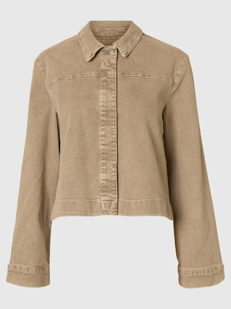 boxy_fit_denimjakke_5.webp Overtøj>SELECTED BOXY FIT DENIMJAKKE Beige