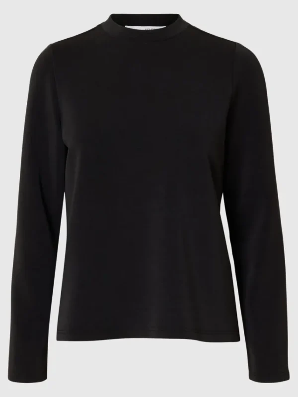 T-shirts>SELECTED BOXY FIT LANGÆRMET T-SHIRT Black