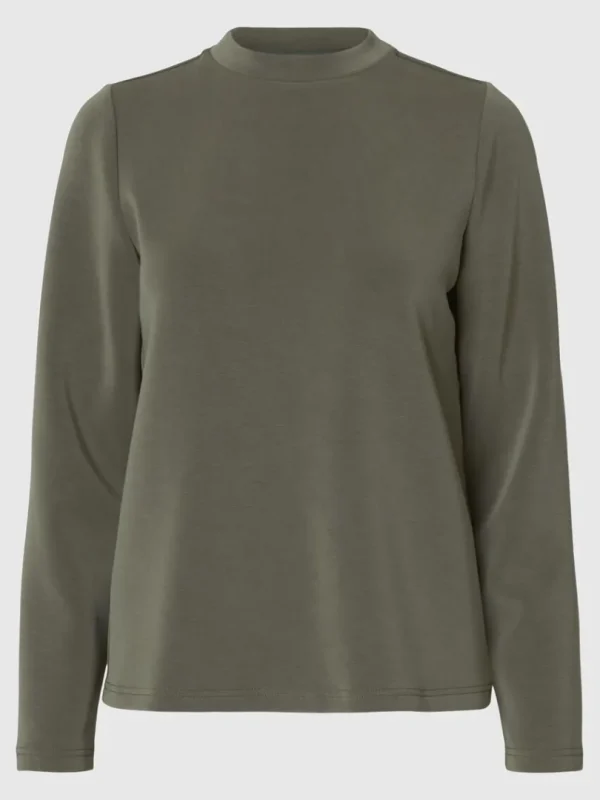 T-shirts>SELECTED BOXY FIT LANGÆRMET T-SHIRT Green