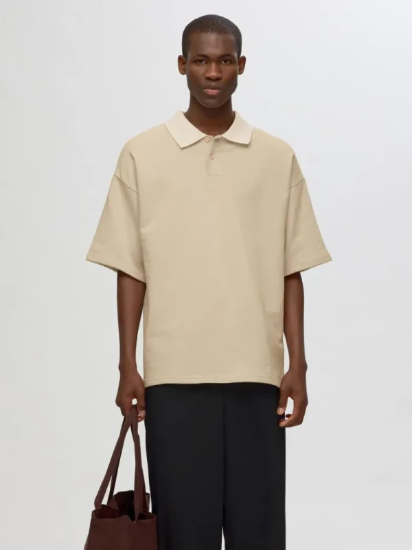 Poloer>SELECTED BOXY FIT POLO Beige