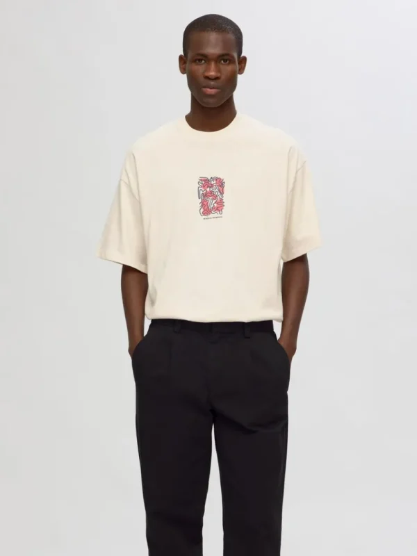 T-shirts>SELECTED BOXY FIT T-SHIRT Beige
