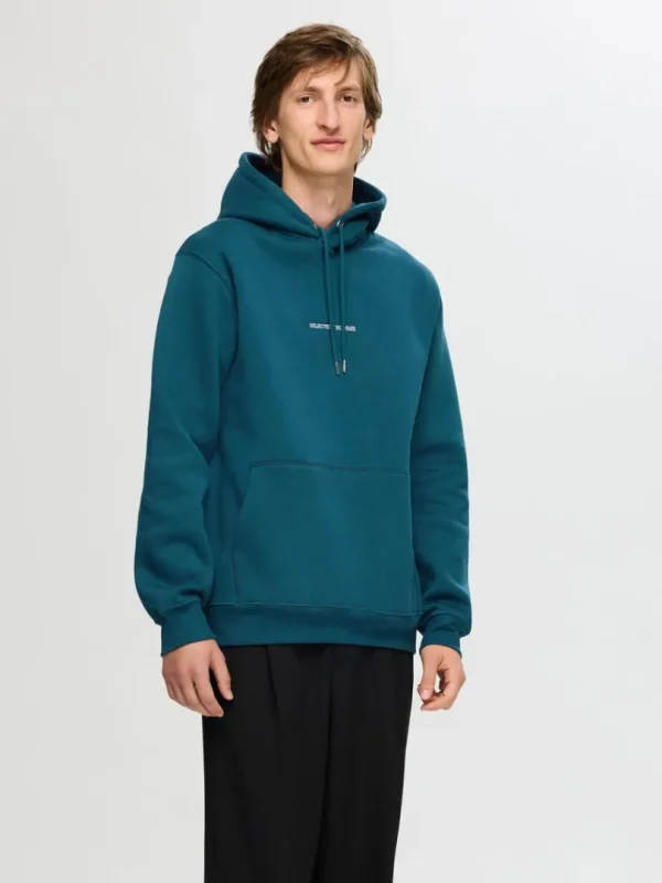 Hættetrøjer & Sweatshirts>SELECTED BRODERET HOODIE Blue