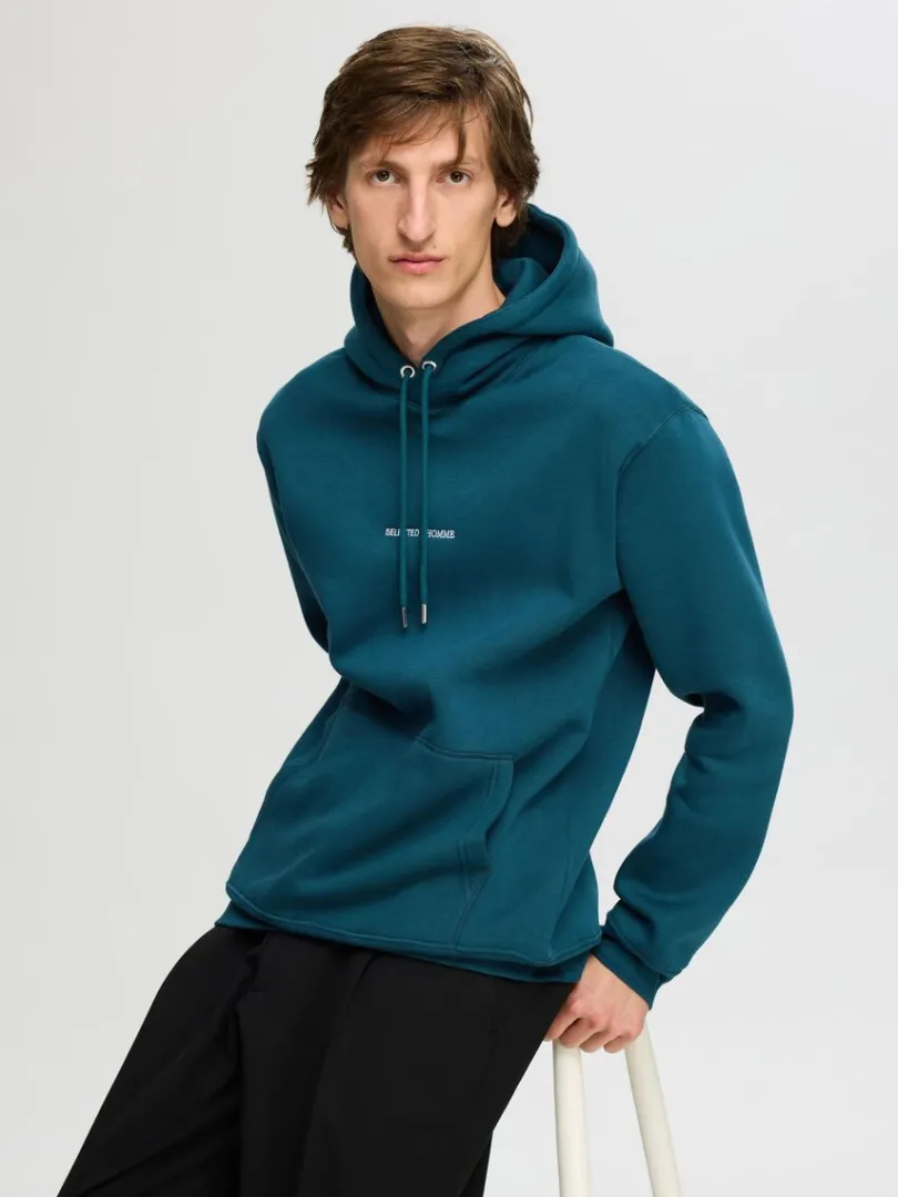 broderet_hoodie_3.webp Hættetrøjer & Sweatshirts>SELECTED BRODERET HOODIE Blue