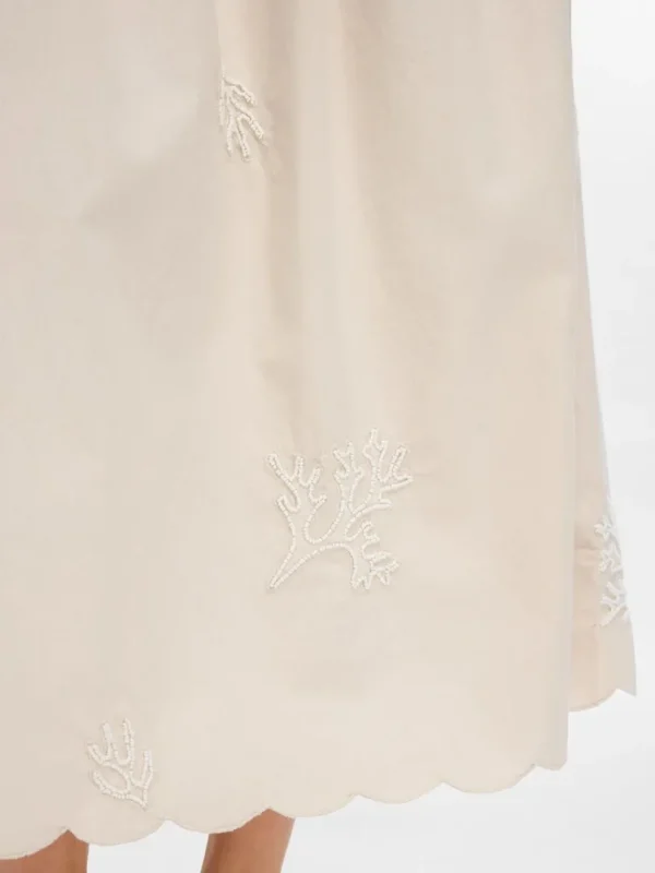 Nederdele>SELECTED BRODERET MAXINEDERDEL Beige