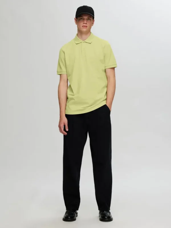 Poloer>SELECTED BRODERET POLO Green