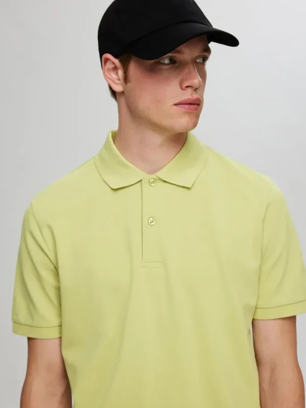 Poloer>SELECTED BRODERET POLO Green