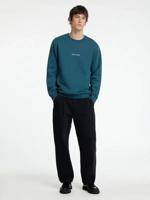 Hættetrøjer & Sweatshirts>SELECTED BRODERET SWEATSHIRT Blue