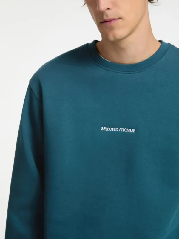 Hættetrøjer & Sweatshirts>SELECTED BRODERET SWEATSHIRT Blue