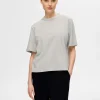 T-shirts>SELECTED BRODERET T-SHIRT Grey