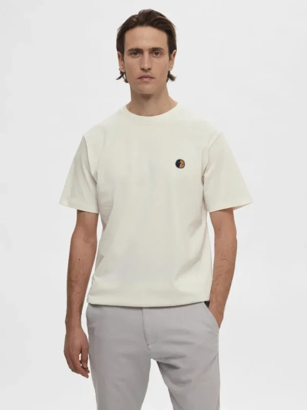 T-shirts>SELECTED BRODERET T-SHIRT White