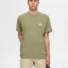 T-shirts>SELECTED BRODERET T-SHIRT Green