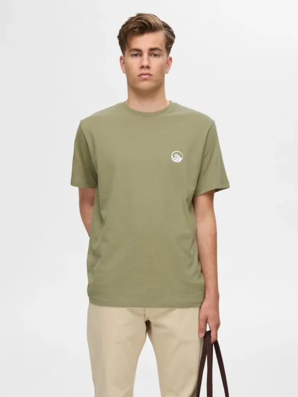 T-shirts>SELECTED BRODERET T-SHIRT Green