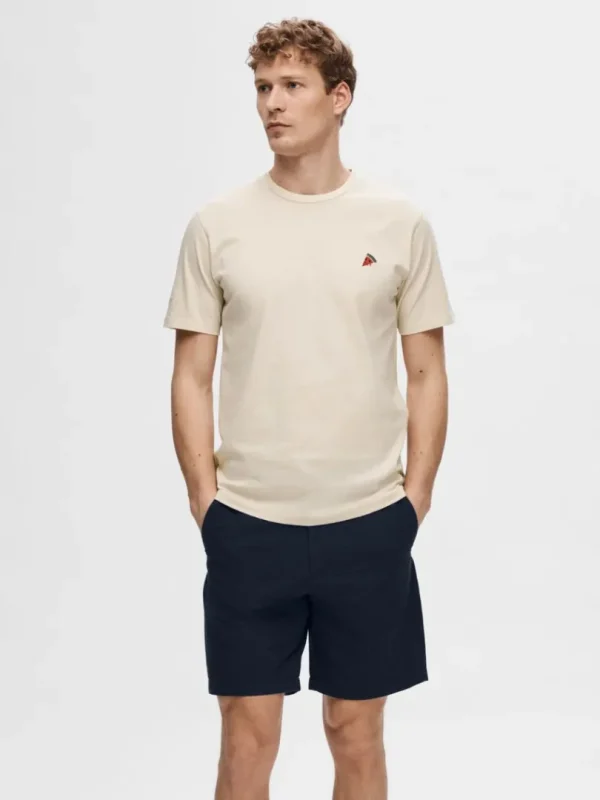 T-shirts>SELECTED BRODERET T-SHIRT Beige