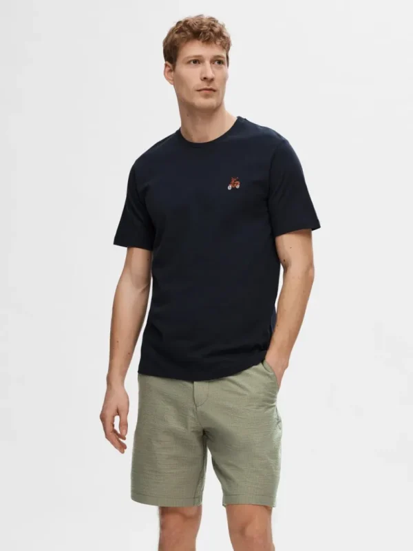 T-shirts>SELECTED BRODERET T-SHIRT Blue