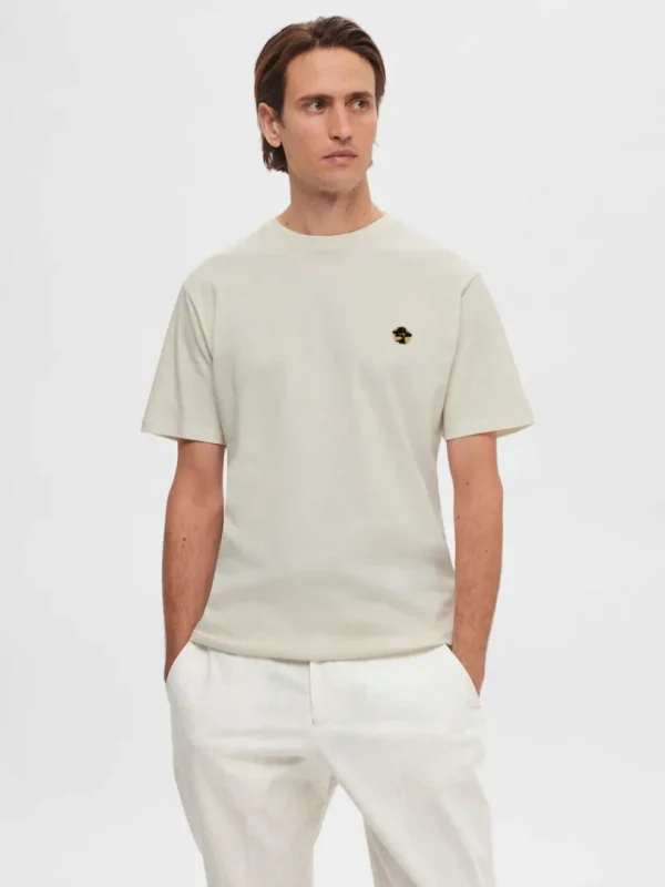 T-shirts>SELECTED BRODERET T-SHIRT White