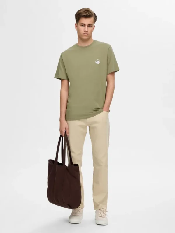 T-shirts>SELECTED BRODERET T-SHIRT Green
