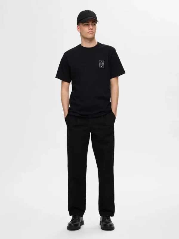 T-shirts>SELECTED BRODERET T-SHIRT Black