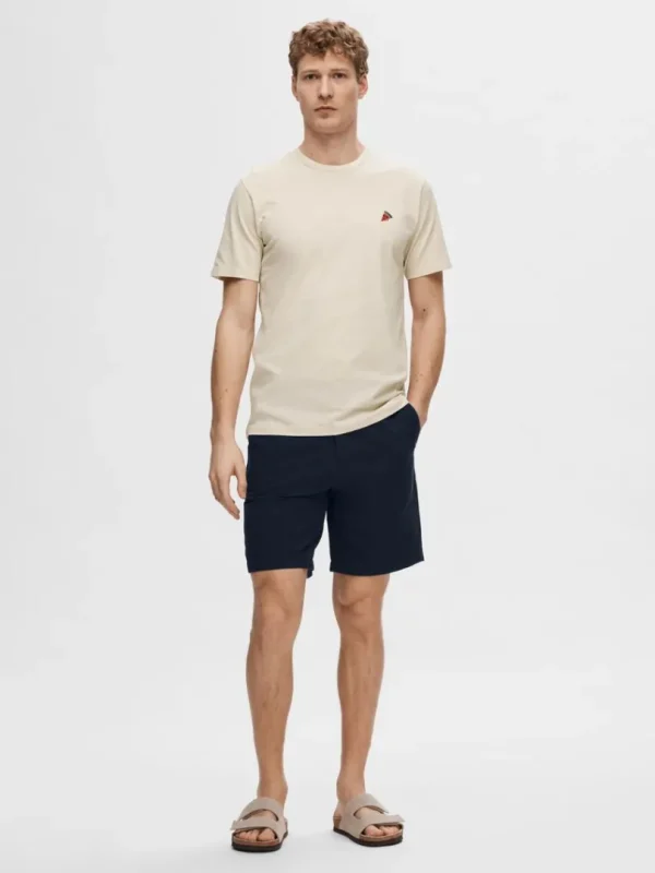 T-shirts>SELECTED BRODERET T-SHIRT Beige