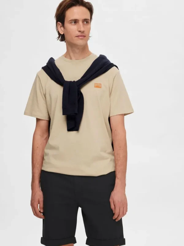 T-shirts>SELECTED BRODERET T-SHIRT Beige