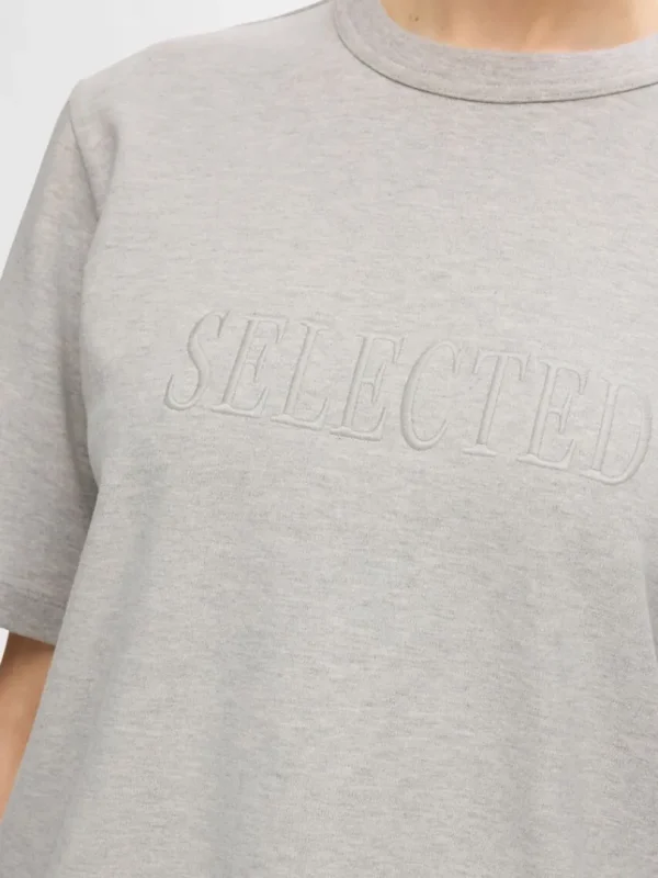T-shirts>SELECTED BRODERET T-SHIRT Grey