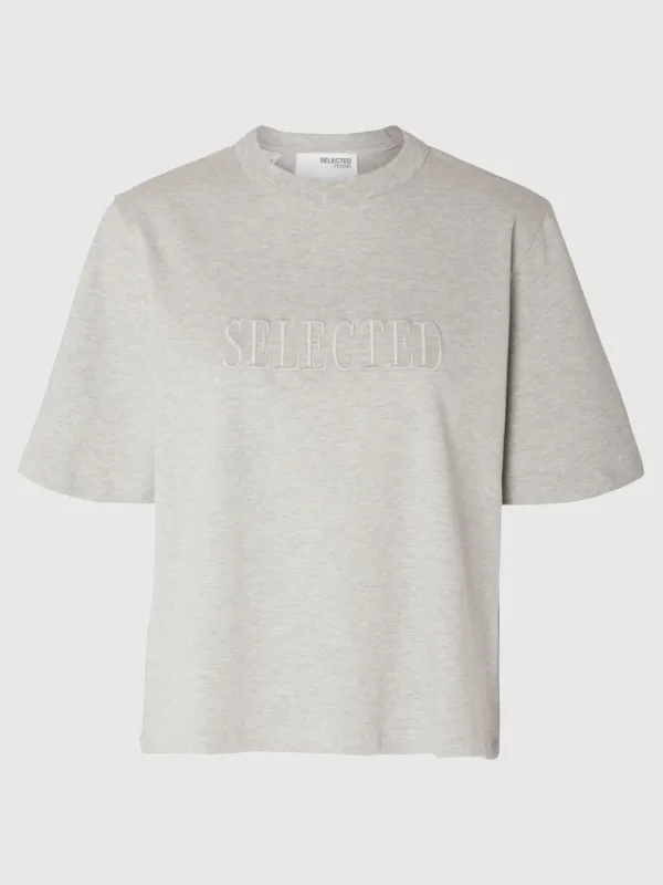 T-shirts>SELECTED BRODERET T-SHIRT Grey