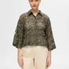 Skjorter>SELECTED BRODERIE ANGLAISE CROPPED SKJORTE Green
