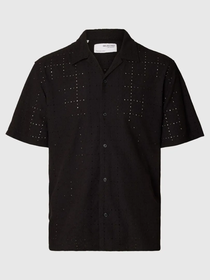 broderie_anglaise_kortrme_4-2.webp Skjorter>SELECTED BRODERIE ANGLAISE KORTÆRMET SKJORTE Black