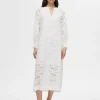 Kjoler>SELECTED BRODERIE ANGLAISE MAXIKJOLE White
