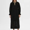 Kjoler>SELECTED BRODERIE ANGLAISE MAXIKJOLE Black