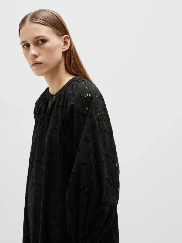 Kjoler>SELECTED BRODERIE ANGLAISE MAXIKJOLE Black