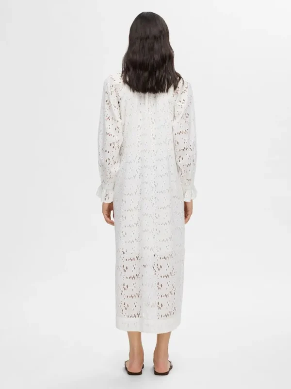 Kjoler>SELECTED BRODERIE ANGLAISE MAXIKJOLE White