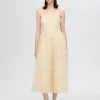 Kjoler>SELECTED BRODERIE ANGLAISE MIDIKJOLE Beige