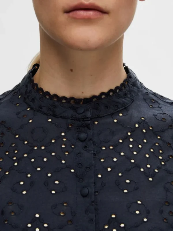 Skjorter>SELECTED BRODERIE ANGLAISE SKJORTE Blue