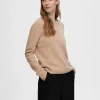 Strik>SELECTED 100% CASHMERE STRIKTRØJE Brown
