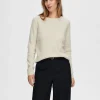 Strik>SELECTED 100% CASHMERE STRIKTRØJE Beige