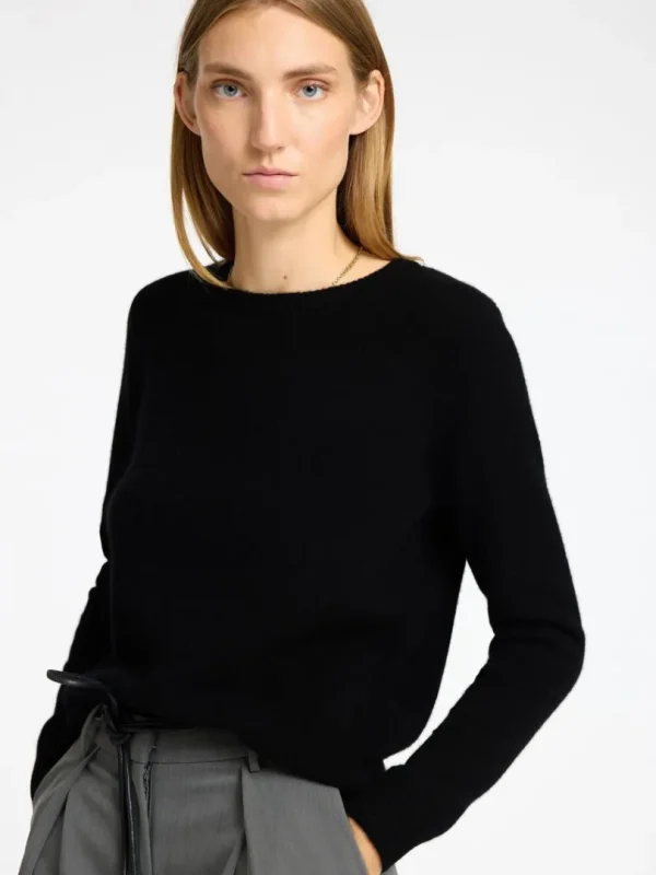 Strik>SELECTED 100% CASHMERE STRIKTRØJE Black