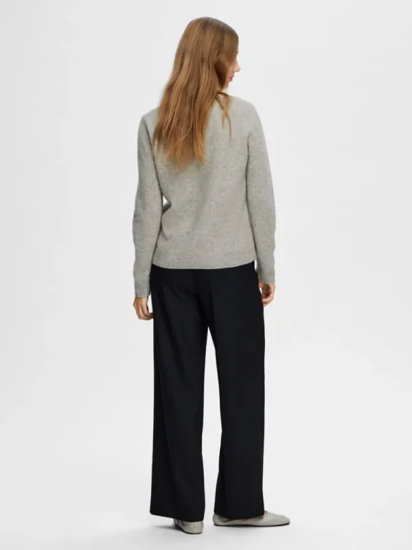 Strik>SELECTED 100% CASHMERE STRIKTRØJE Grey