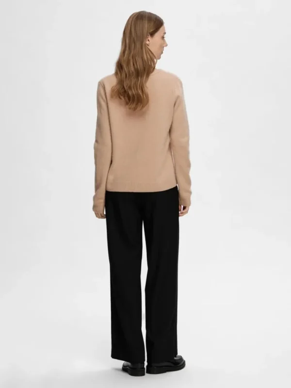 Strik>SELECTED 100% CASHMERE STRIKTRØJE Brown